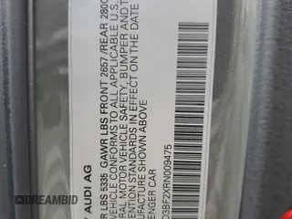 2024 Audi A6 Premium z VIN WAUD3BF2XRN009475, wystawiony jako Copart lot #42198205 z przebiegiem Nie podano mil oraz Nie do naprawy • Non repairable. Historia ofert i sprzedaży dostępna na DreamBid. Obrazek 12.