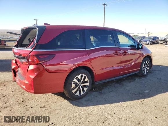 2025 Honda Odyssey EX-L with VIN 5FNRL6H61SB017789, listed as a Copart auction lot 84016174 with 262 mi miles and Salvage Title. Bid and sale history available at carsss.com. Image 3.
