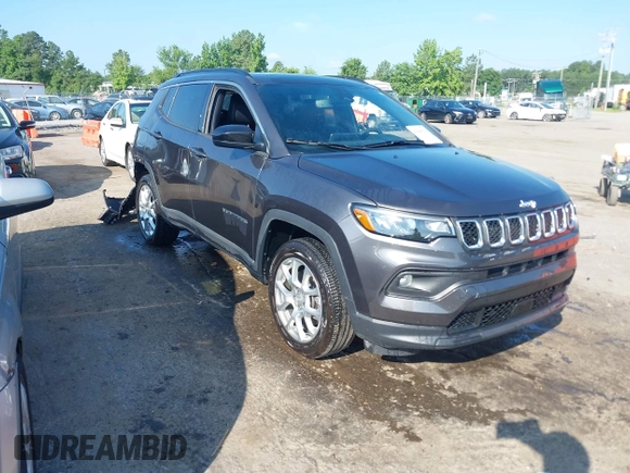 2023 Jeep Compass Latitude Lux with VIN 3C4NJDFN4PT521605, listed as a IAAI auction lot 42589618 with 11,579 mi miles and . Bid and sale history available at DreamBid. Image 1.