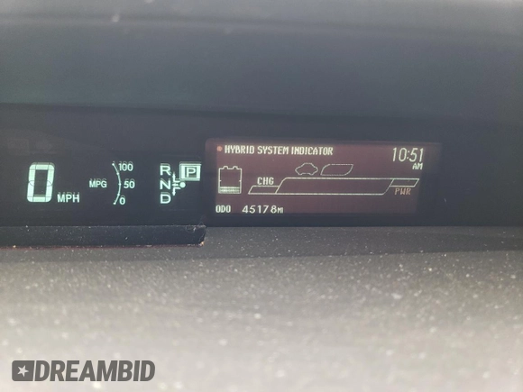 2013 Toyota Prius One with VIN JTDKN3DU9D5557507, listed as a Copart auction lot 52367125 with 45,178 mi miles and Clean Title. Bid and sale history available at carsss.com. Image 9.