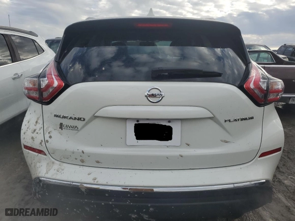 2017 Nissan Murano SV with VIN 5N1AZ2MG0HN161049, listed as a Copart auction lot 87997455 with 76,728 mi miles and Salvage Title. Bid and sale history available at carsss.com. Image 6.