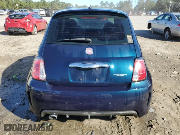 2015 FIAT 500 Turbo with VIN 3C3CFFHH3FT500548, listed as a Copart auction lot 81249704 with 128,388 mi miles and Salvage Title. Bid and sale history available at carsss.com. Image 6.