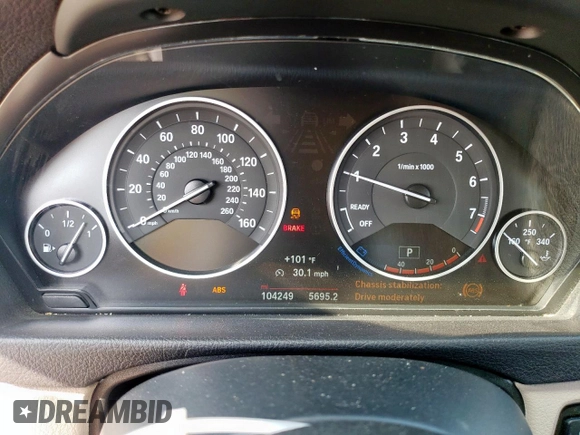 2016 BMW 3 Series 328i z VIN WBA8E9C56GK647899, wystawiony jako Copart lot #57431625 z przebiegiem 104 249 mil mil oraz Szkoda całkowita • Salvage title. Historia ofert i sprzedaży dostępna na DreamBid. Obrazek 9.