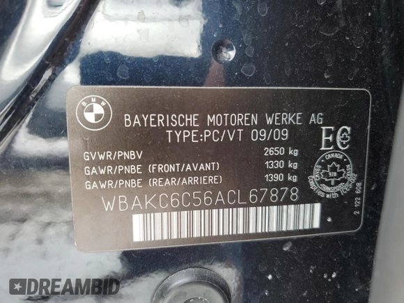 2010 BMW 7 Series 750i xDrive z VIN WBAKC6C56ACL67878, wystawiony jako Copart lot #45727215 z przebiegiem 251 789 mil mil oraz Szkoda całkowita • Salvage title. Historia ofert i sprzedaży dostępna na DreamBid. Obrazek 12.