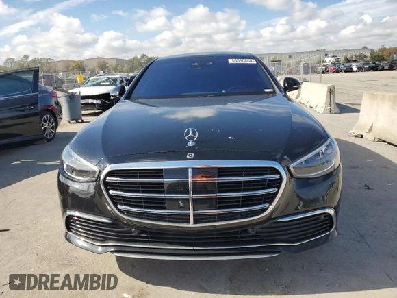2023 Mercedes-Benz S-Class S 580 with VIN W1K6G7GB2PA169565, listed as a Copart auction lot 85590864 with 19,951 mi miles and Salvage Title. Bid and sale history available at carsss.com. Image 5.