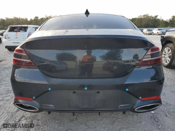 2022 Genesis G70 3.3T with VIN KMTG54TE6NU094854, listed as a Copart auction lot 80251854 with 0 mi miles and Salvage Title. Bid and sale history available at carsss.com. Image 6.