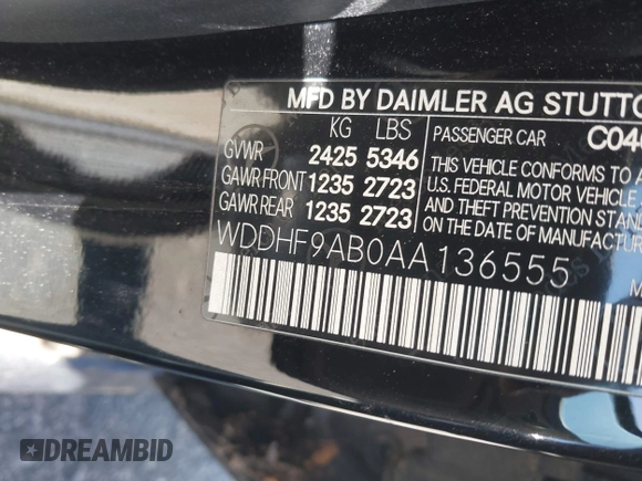 2010 Mercedes-Benz E-Class E 550 Luxury with VIN WDDHF9AB0AA136555, listed as a IAAI auction lot 42069576 with 129,775 mi miles. Bid and sale history available at carsss.com. Image 9.