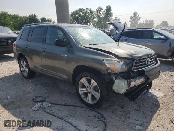 2008 Toyota Highlander Sport with VIN JTEES43A382002249, listed as a Copart auction lot 59623845 with Not provided miles and Clean title. Bid and sale history available at DreamBid. Image 4.