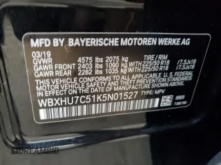 2019 BMW X1 sDrive28i with VIN WBXHU7C51K5N01527, listed as a Copart auction lot 69106262 with 32,657 mi miles. Bid and sale history available at carsss.com. Image 13.