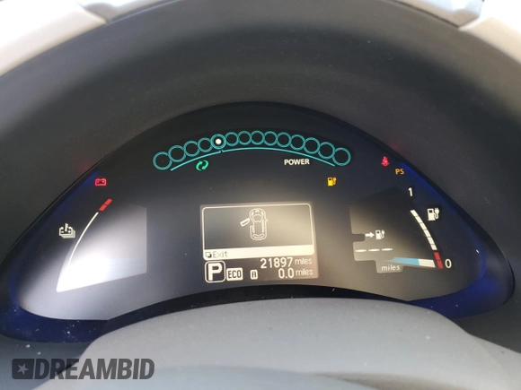 2017 Nissan LEAF S with VIN 1N4BZ0CP8HC305639, listed as a Copart auction lot 42585895 with 21,897 mi miles and Salvage Title. Bid and sale history available at carsss.com. Image 9.