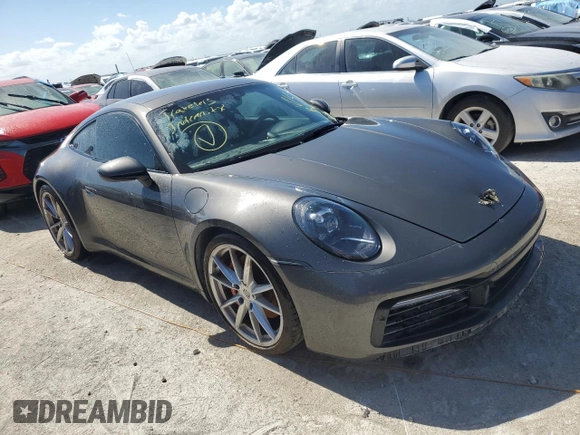2021 Porsche 911 Carrera S with VIN WP0AB2A95MS222552, listed as a Copart auction lot 75054704 with 0 mi miles and Salvage Title. Bid and sale history available at carsss.com. Image 4.