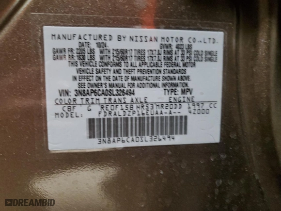 2025 Nissan Kicks SV with VIN 3N8AP6CA0SL326494, listed as a Copart auction lot 41974485 with 1,727 mi miles and Salvage Title. Bid and sale history available at carsss.com. Image 16.