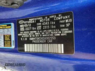 2013 Hyundai Genesis Coupe 2.0T Premium with VIN KMHHT6KDXDU082553, listed as a Copart auction lot 43928385 with 165,736 mi miles and Salvage Title. Bid and sale history available at carsss.com. Image 12.