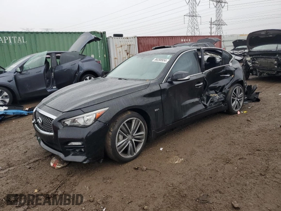 2017 Infiniti Q50 2.0t Premium with VIN JN1CV7AR6HM680529, listed as a Copart auction lot 86398934 with 101,765 mi miles and Salvage Title. Bid and sale history available at carsss.com. Image 1.