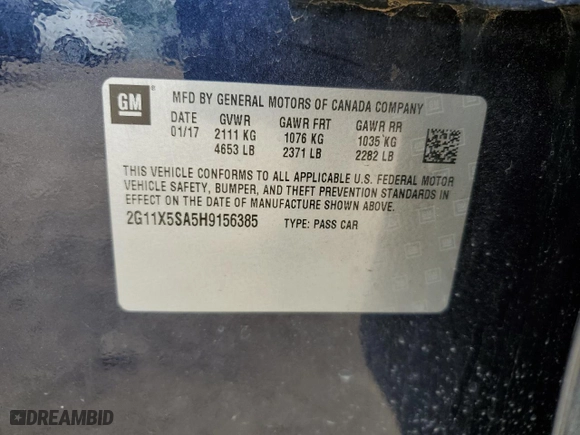 2017 Chevrolet Impala LS with VIN 2G11X5SA5H9156385, listed as a Copart auction lot 70059334 with 143,328 mi miles and Salvage Title. Bid and sale history available at carsss.com. Image 12.