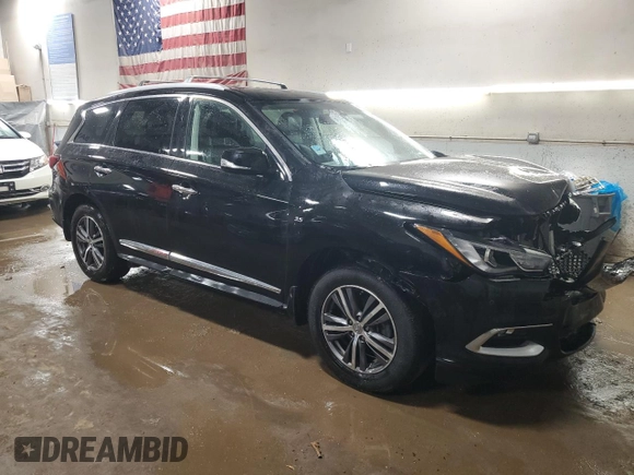 2017 Infiniti QX60 with VIN 5N1DL0MM7HC550677, listed as a Copart auction lot 50781605 with 87,274 mi miles and Salvage Title. Bid and sale history available at DreamBid. Image 4.