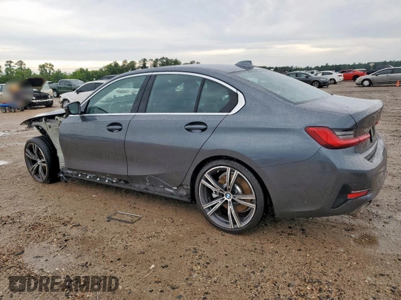 2021 BMW 3 Series 330i with VIN 3MW5R1J08M8B48101, listed as a Copart auction lot 57802525 with 47,604 mi miles and Salvage title. Bid and sale history available at DreamBid. Image 2.