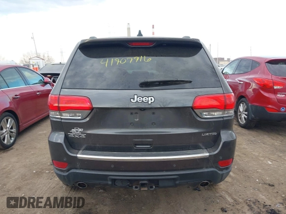 2014 Jeep Grand Cherokee Limited with VIN 1C4RJFBG3EC534827, listed as a IAAI auction lot 41907916 with 138,811 mi miles and . Bid and sale history available at DreamBid. Image 16.