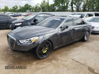 2017 Genesis G90 5.0L Ultimate with VIN KMHG54JH6HU034553, listed as a Copart auction lot 57275504 with 70,472 mi miles and Salvage Title. Bid and sale history available at carsss.com. Image 1.