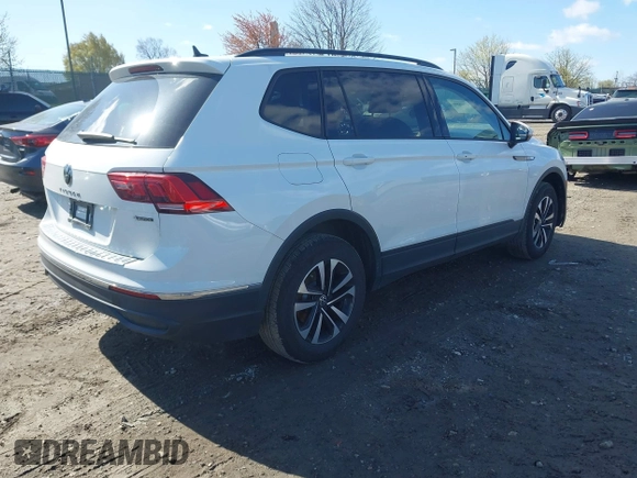 2024 Volkswagen Tiguan S with VIN 3VVFB7AX7RM063715, listed as a IAAI auction lot 41974650 with 23,374 mi miles and . Bid and sale history available at DreamBid. Image 4.