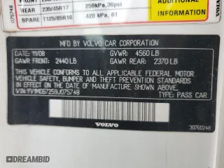 2009 Volvo C70 with VIN YV1MC67259J075748, listed as a Copart auction lot 48071175 with 115,002 mi miles and Clean Title. Bid and sale history available at carsss.com. Image 12.