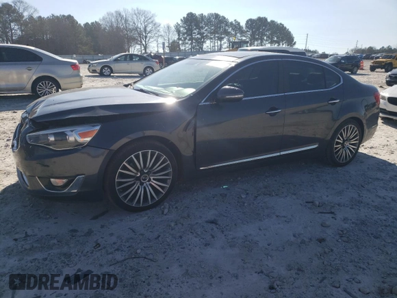 2014 Kia Cadenza Premium with VIN KNALN4D75E5134135, listed as a Copart auction lot 84601824 with 77,871 mi miles and Salvage Title. Bid and sale history available at carsss.com. Image 1.