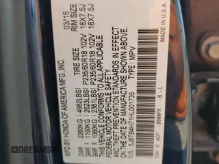 2017 Acura RDX Advance z VIN 5J8TB4H71HL001735, wystawiony jako Copart lot #60627945 z przebiegiem 145 554 mil mil oraz Szkoda całkowita • Salvage title. Historia ofert i sprzedaży dostępna na DreamBid. Obrazek 13.