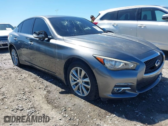 2015 Infiniti Q50 with VIN JN1BV7AR2FM423781, listed as a IAAI auction lot 41803765 with 72,623 mi miles. Bid and sale history available at carsss.com. Image 1.