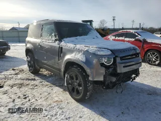 2023 Land Rover Defender S with VIN SALEJ6EX7P2243744, listed as a Copart auction lot 55748345 with 18,822 mi miles and Salvage title. Bid and sale history available at DreamBid. Image 4.