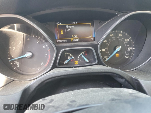 2017 Ford Focus Titanium with VIN 1FADP3J21HL260065, listed as a Copart auction lot 53165945 with 110,540 mi miles and Salvage title. Bid and sale history available at DreamBid. Image 9.