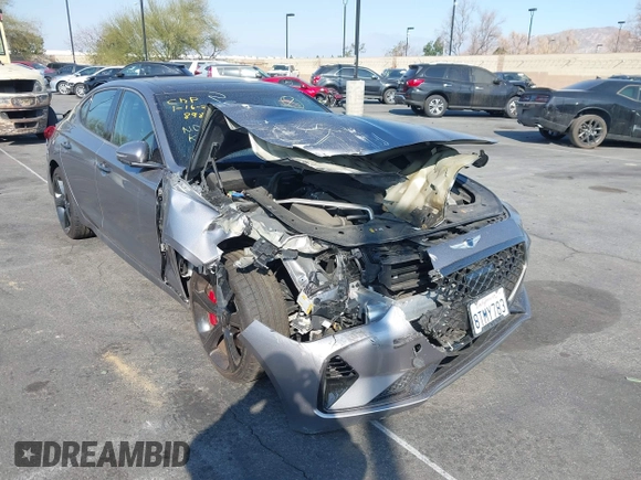 2021 Genesis G70 3.3T with VIN KMTG34LE2MU075898, listed as a IAAI auction lot 41375438 with 41,429 mi miles and . Bid and sale history available at DreamBid. Image 1.