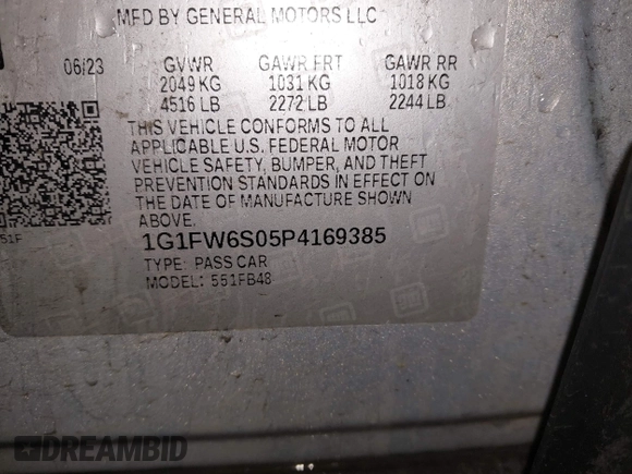 2023 Chevrolet Bolt EV 1LT z VIN 1G1FW6S05P4169385, wystawiony jako IAAI lot #42134812 z przebiegiem 41 205 mil mil oraz . Historia ofert i sprzedaży dostępna na DreamBid. Obrazek 9.