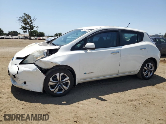 2013 Nissan LEAF SL with VIN 1N4AZ0CP2DC414815, listed as a Copart auction lot 60162715 with 81,919 mi miles and Salvage title. Bid and sale history available at DreamBid. Image 1.