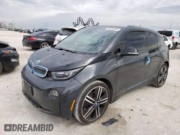2015 BMW i3 with VIN WBY1Z2C5XFV555688, listed as a Copart auction lot 46434433 with 0 mi miles. Bid and sale history available at carsss.com. Image 1.