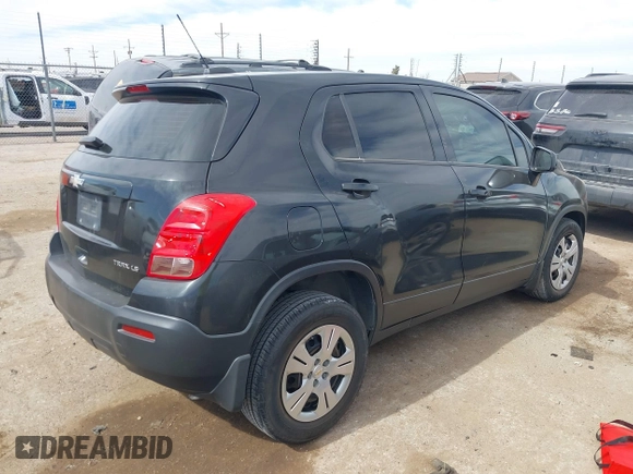 2016 Chevrolet Trax LS with VIN KL7CJKSB9GB571891, listed as a IAAI auction lot 41578788 with 102,239 mi miles. Bid and sale history available at carsss.com. Image 4.