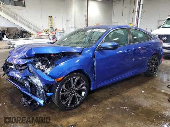 2020 Honda Civic Sedan Sport with VIN 2HGFC2F84LH522643, listed as a Copart auction lot 49778055 with 0 mi miles and Salvage Title. Bid and sale history available at carsss.com. Image 1.