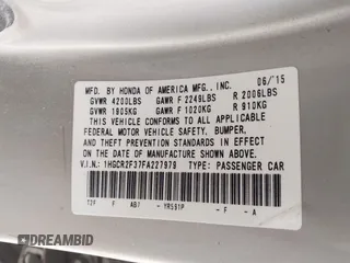 2015 Honda Accord Sedan LX with VIN 1HGCR2F37FA227979, listed as a IAAI auction lot 41649134 with 175,075 mi miles. Bid and sale history available at carsss.com. Image 9.