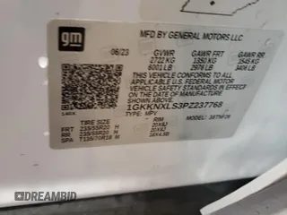 2023 GMC Acadia Denali with VIN 1GKKNXLS3PZ237768, listed as a Copart auction lot 57879665 with Not provided miles and Salvage title. Bid and sale history available at DreamBid. Image 14.