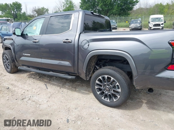2025 Toyota Tundra Limited with VIN 5TFJA5DB2SX257293, listed as a IAAI auction lot 42742408 with 7,629 mi miles and . Bid and sale history available at DreamBid. Image 3.