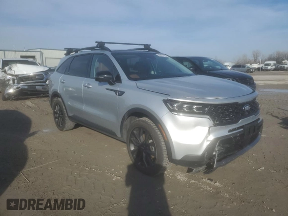 2021 Kia Sorento SX Prestige X-Line with VIN 5XYRKDLF7MG048619, listed as a Copart auction lot 43721705 with 45,401 mi miles and Salvage Title. Bid and sale history available at carsss.com. Image 4.