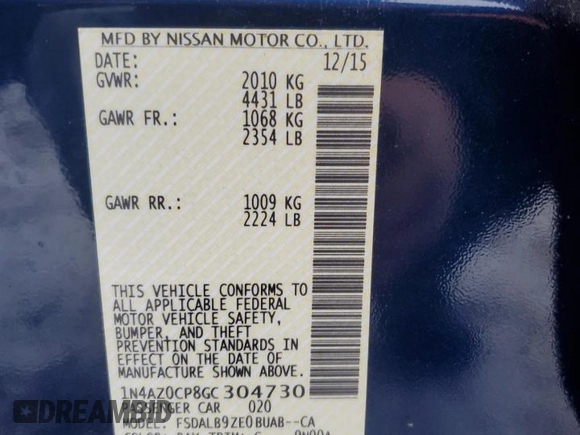 2016 Nissan LEAF S with VIN 1N4AZ0CP8GC304730, listed as a Copart auction lot 68542692 with 29,435 mi miles. Bid and sale history available at carsss.com. Image 15.
