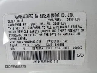 2017 Infiniti Q50 3.0t Premium with VIN JN1EV7AR4HM831716, listed as a IAAI auction lot 40413889 with 56,402 mi miles. Bid and sale history available at carsss.com. Image 9.
