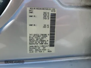 2020 Nissan Altima S z VIN 1N4BL4BV5LC180147, wystawiony jako Copart lot #56064575 z przebiegiem 64 555 mil mil oraz Szkoda całkowita • Salvage title. Historia ofert i sprzedaży dostępna na DreamBid. Obrazek 12.