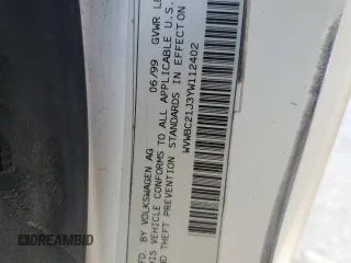 2000 Volkswagen Golf с VIN WVWBC21J3YW112402, выставлен на аукционе Copart как лот 70104574 с пробегом Не указан миль и На запчасти • Non repairable. История ставок и продаж доступна на DreamBid. Изображение 12.