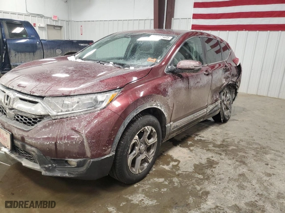 2019 Honda CR-V EX-L with VIN 2HKRW2H83KH657442, listed as a Copart auction lot 45882405 with 54,931 mi miles and Salvage Title. Bid and sale history available at carsss.com. Image 1.