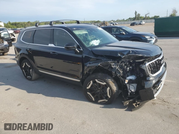 2025 Kia Telluride EX with VIN 5XYP34GC5SG568304, listed as a Copart auction lot 61524815 with 12,491 mi miles and Salvage title. Bid and sale history available at DreamBid. Image 4.