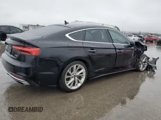 2023 Audi A5 Sportback Premium Plus with VIN WAUCBCF57PA010716, listed as a Copart auction lot 44939675 with 34,269 mi miles and Salvage Title. Bid and sale history available at carsss.com. Image 3.