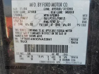 2005 Ford F-150 STX with VIN 1FTRX14WX5NA53841, listed as a Copart auction lot 89289015 with 243,460 mi miles and Salvage Title. Bid and sale history available at carsss.com. Image 12.