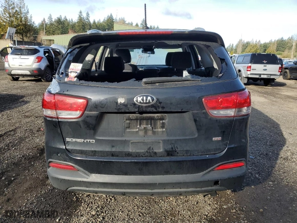 2016 Kia Sorento LX with VIN 5XYPG4A33GG158654, listed as a Copart auction lot 48103635 with 0 mi miles and Salvage Title. Bid and sale history available at carsss.com. Image 6.