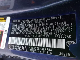 2019 Toyota Avalon Hybrid Limited with VIN 4T1B21FB5KU007633, listed as a IAAI auction lot 41615161 with 132,182 mi miles. Bid and sale history available at carsss.com. Image 9.